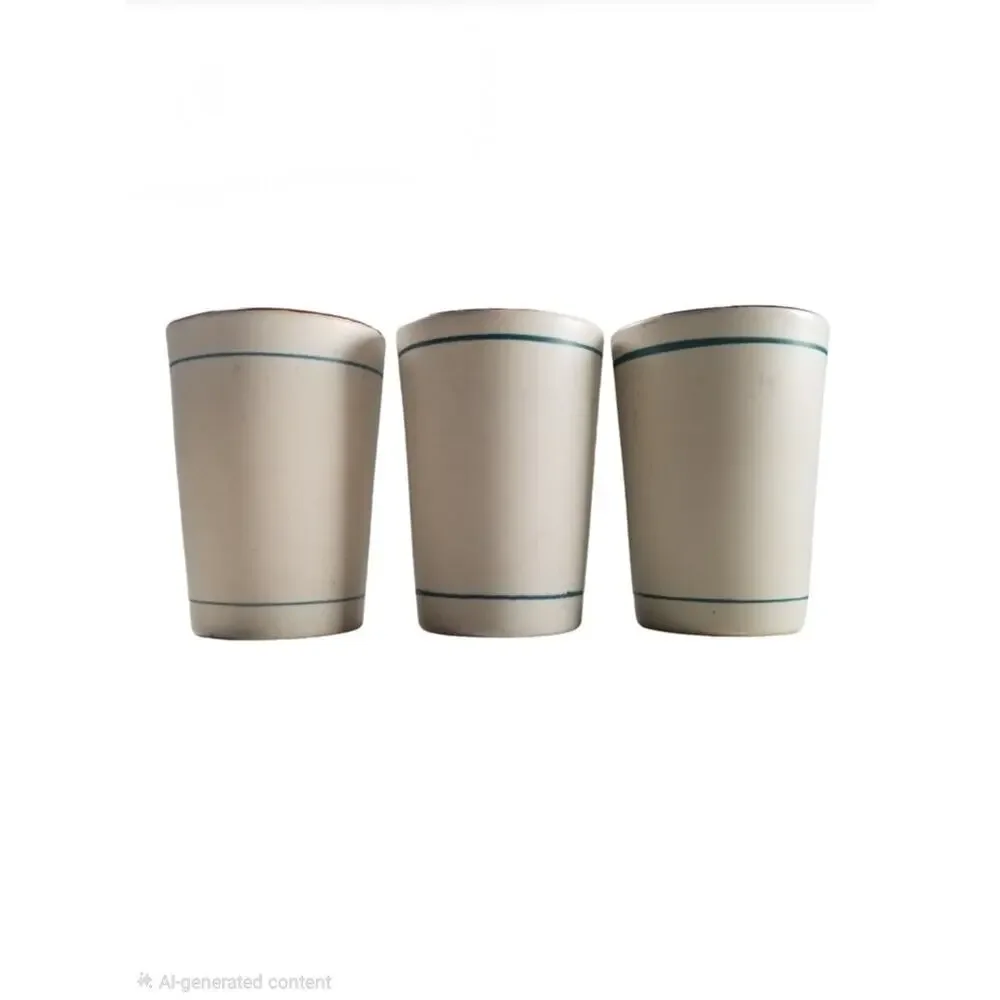 Vintage Gmundner Keramik Austria Hand Painted Folk Art Tumblers Set of 3
